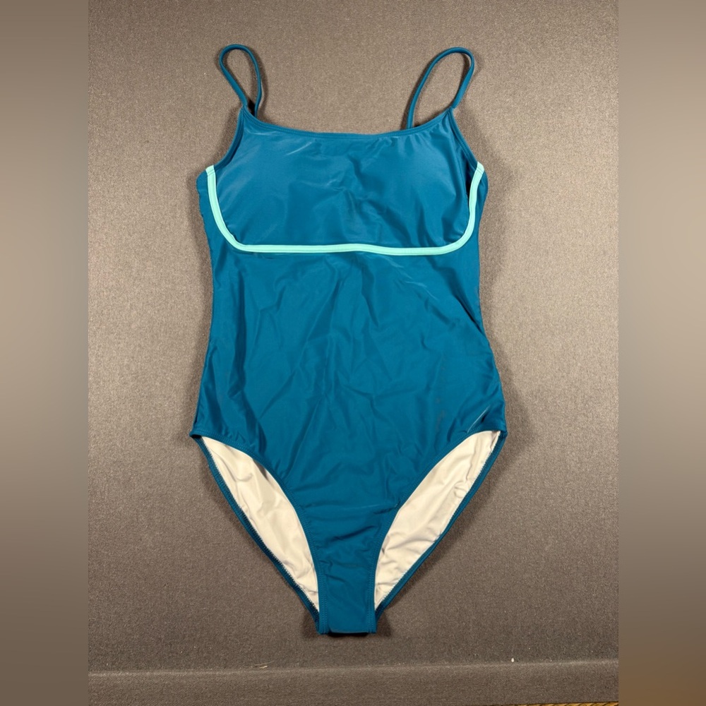 One Piece Swimsuit Color Block Trims Sporty/Spaghetti Strap